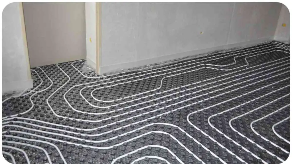 a room with a heating system on the floor